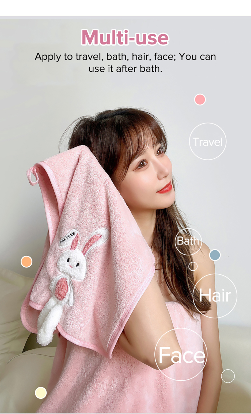 Cute Bunny Drying Hair Towel-7